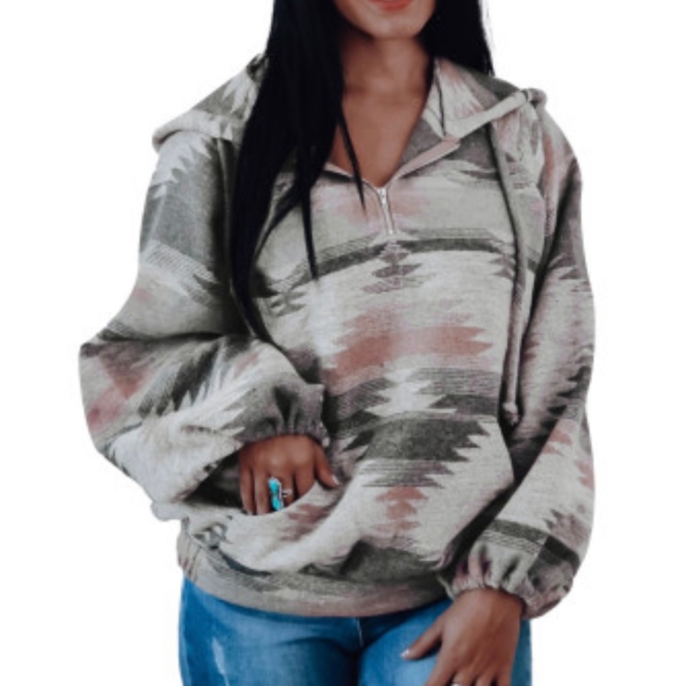🥰🔥 Aztec Print Quarter Zip Pullover 🔥🥰 - Picture 12 of 13